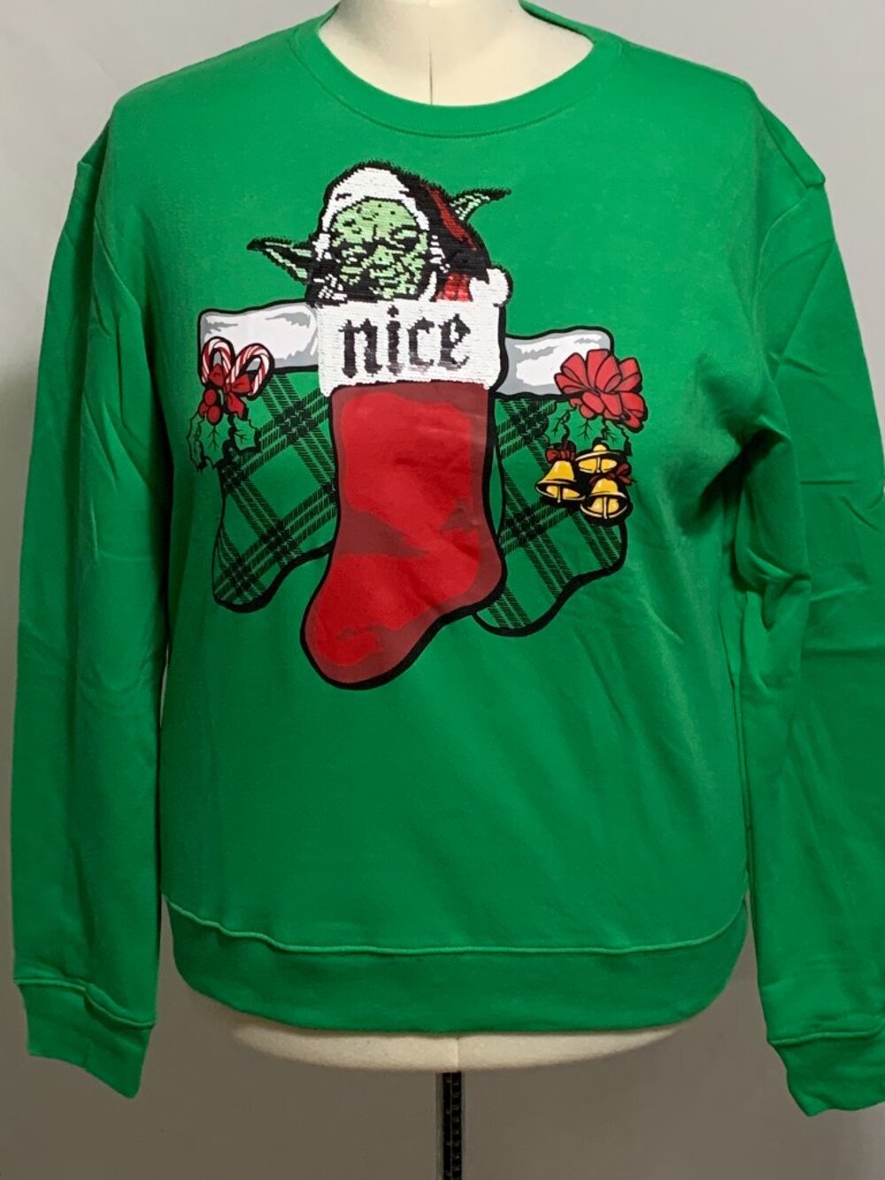 Ugly Christmas Sweatshirt Star Wars Yoda Darth Vader Naughty Nice MENS Women XXL